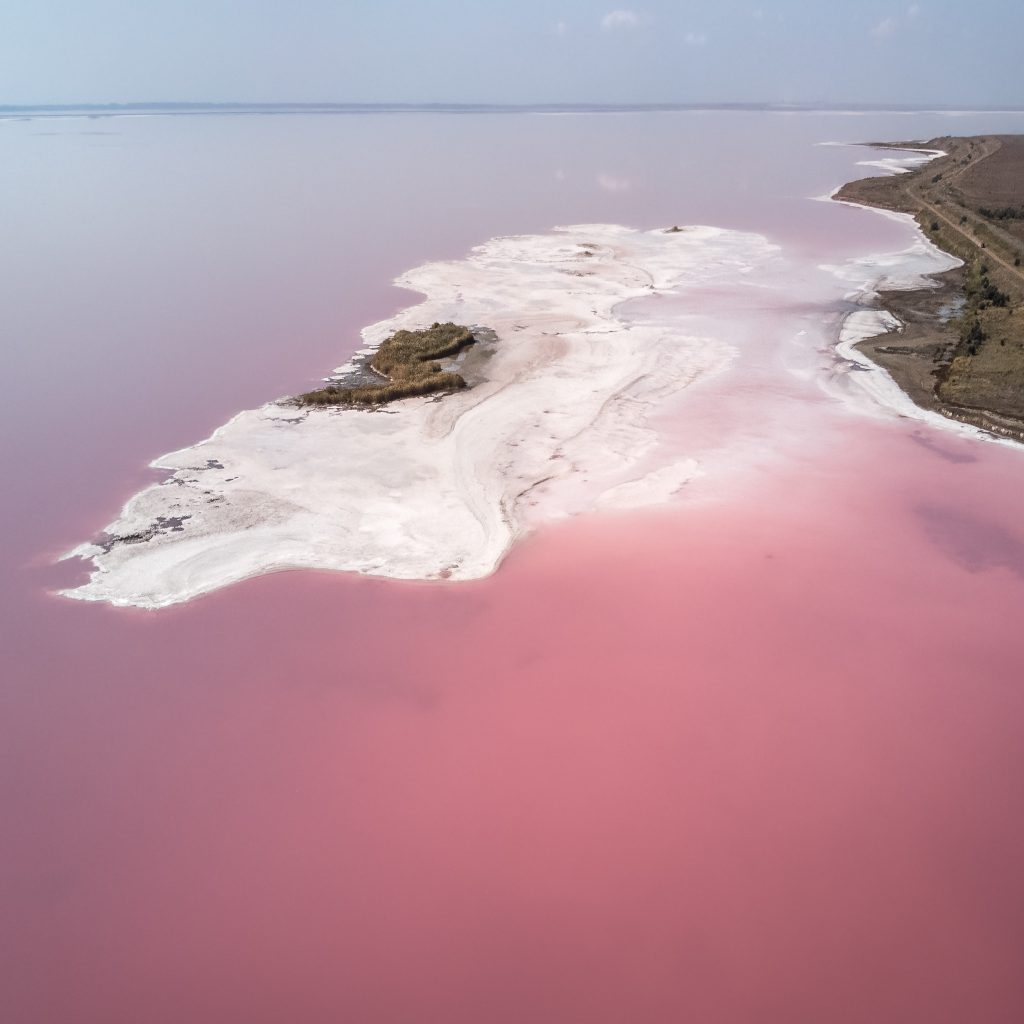 Flying above the Pink lake