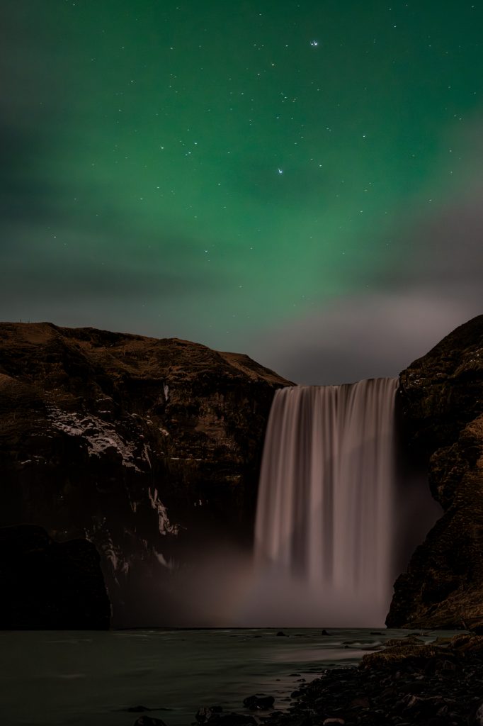 Magic lights Skogafoss_Iceland