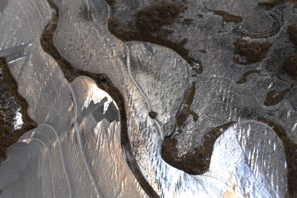 arte nella pozzanghera ghiacciata