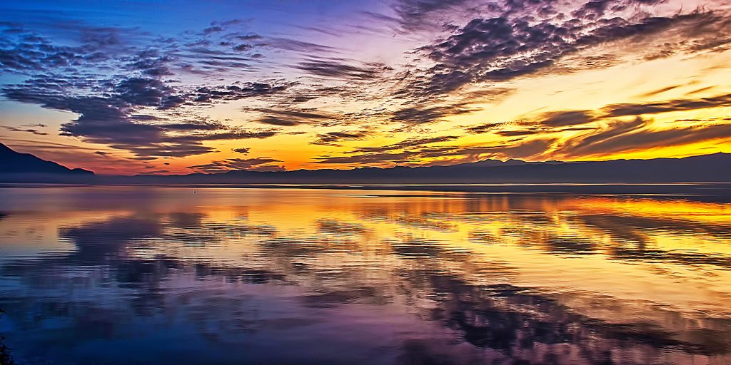 Sunset over the Lake Ohrid.